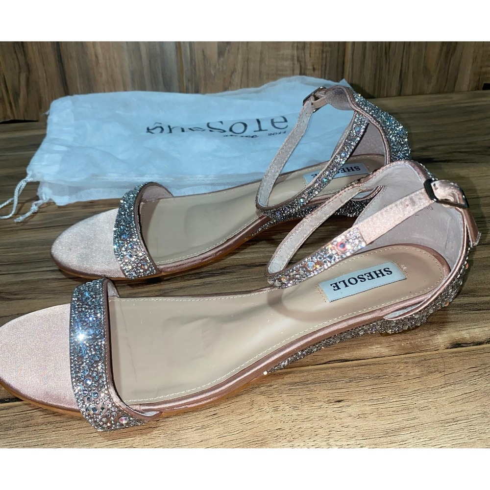 SheSole Open Toe‎ Rhinestone Strappy Sandal, sz 11